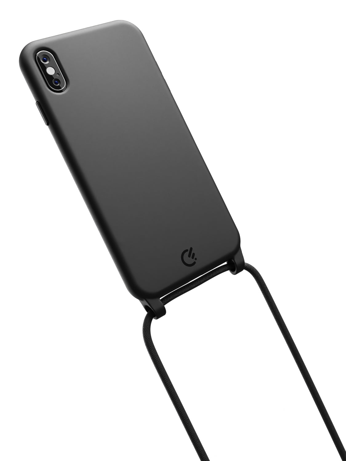 Silicon Crossbody Sling Case - iPhone XS Max (Black - Rope)