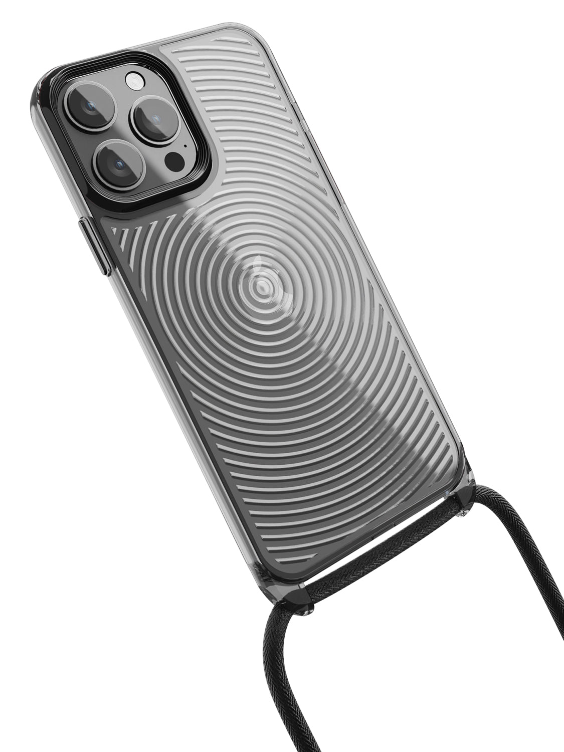 Clear Spiral Crossbody Sling Case - iPhone 13 Pro Max (Clear - Black)