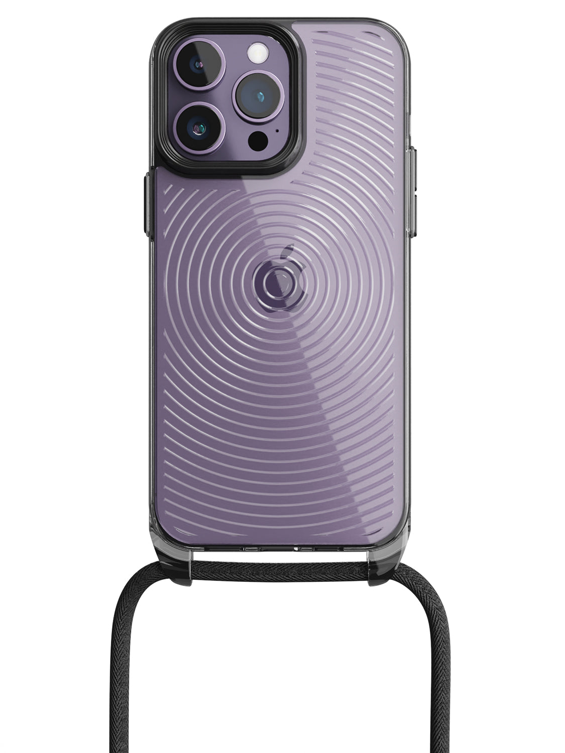 Clear Spiral Crossbody Sling Case - iPhone 14 Pro Max (Clear - Black)