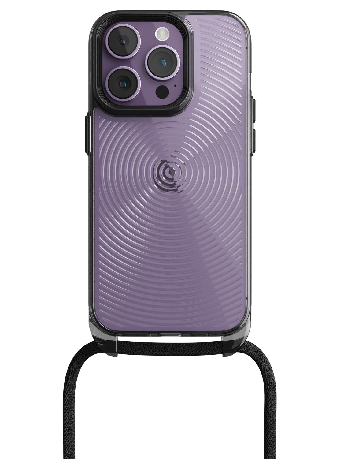 Clear Spiral Crossbody Sling Case - iPhone 14 Pro (Clear - Black)