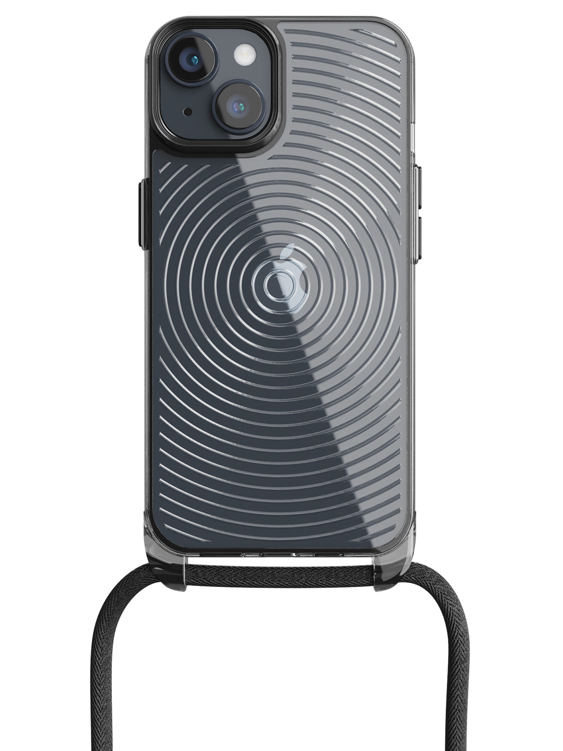 Clear Spiral Crossbody Sling Case - iPhone 13 (Clear - Black)