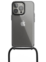 Clear Diagonals Crossbody Sling Case - iPhone 13 Pro (Clear - Black)