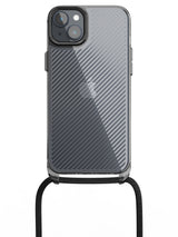 Clear Diagonals Crossbody Sling Case - iPhone 14 Plus (Clear - Black)