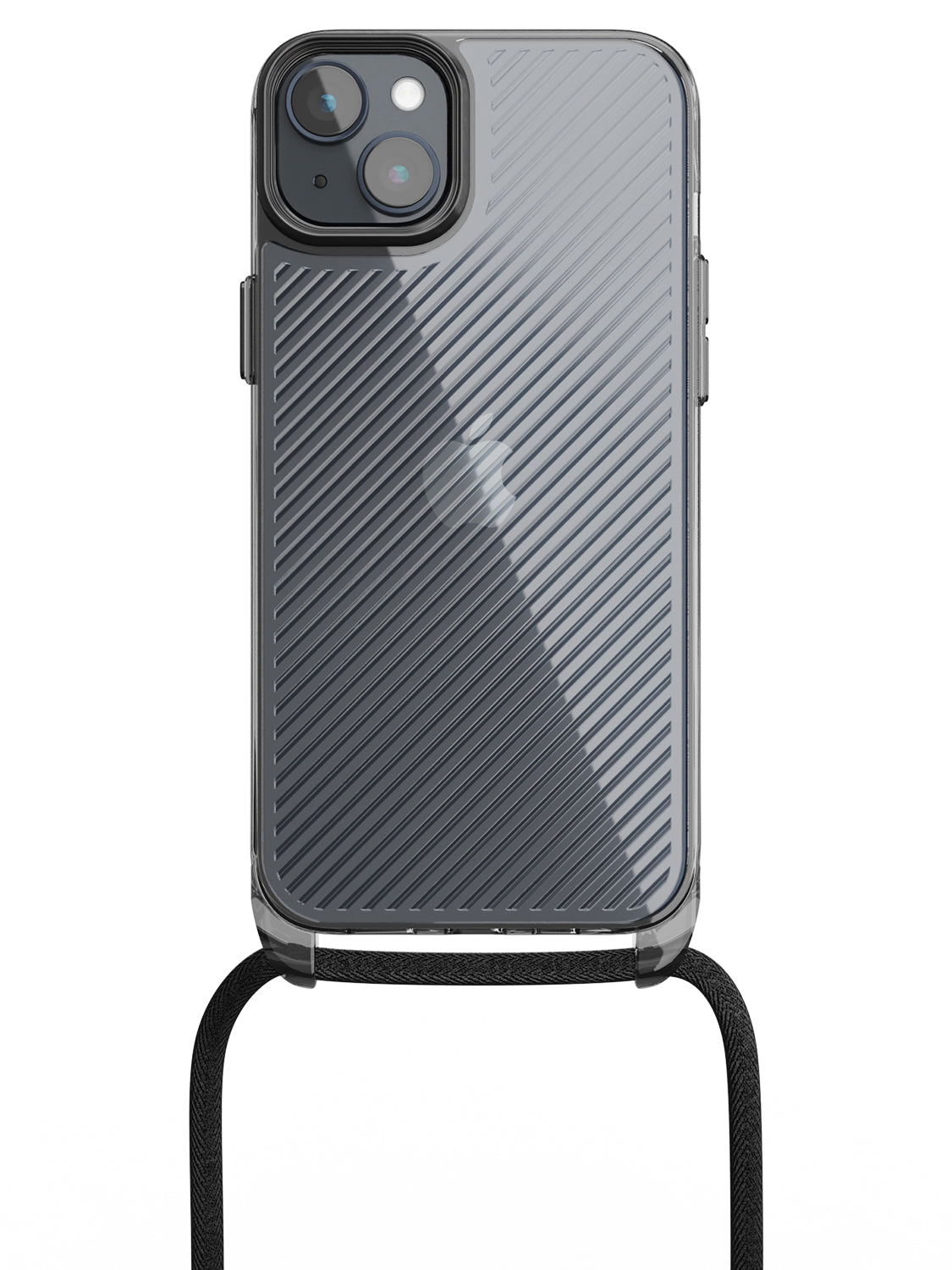 Clear Diagonals Crossbody Sling Case - iPhone 14 Plus (Clear - Black)