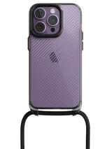 Clear Diagonals Crossbody Sling Case - iPhone 14 Pro (Clear - Black)