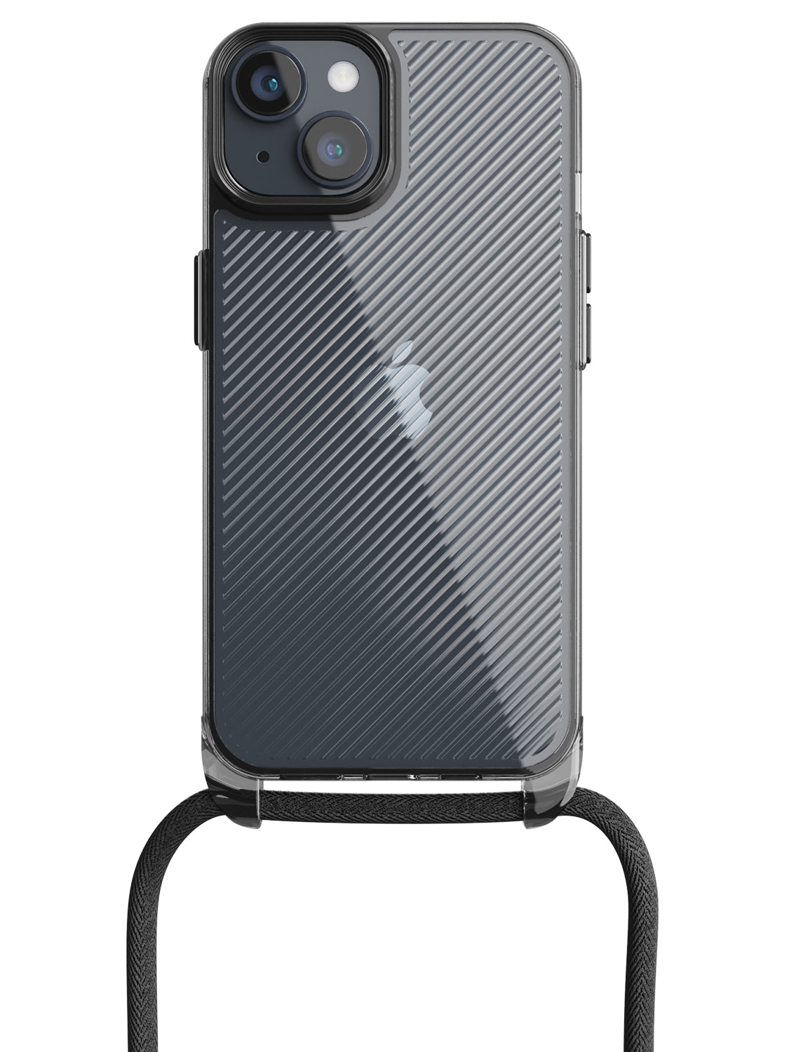Clear Diagonals Crossbody Sling Case - iPhone 13 (Clear - Black)