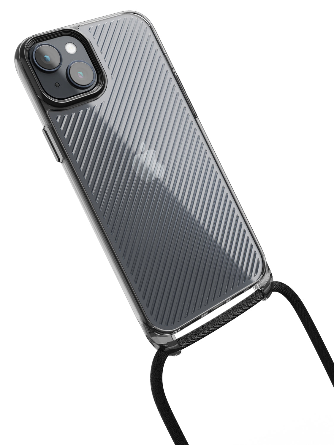 Clear Diagonals Crossbody Sling Case - iPhone 14 Plus (Clear - Black)