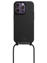 Silicon Crossbody Sling Case - iPhone 14 Pro (Black - Rope)