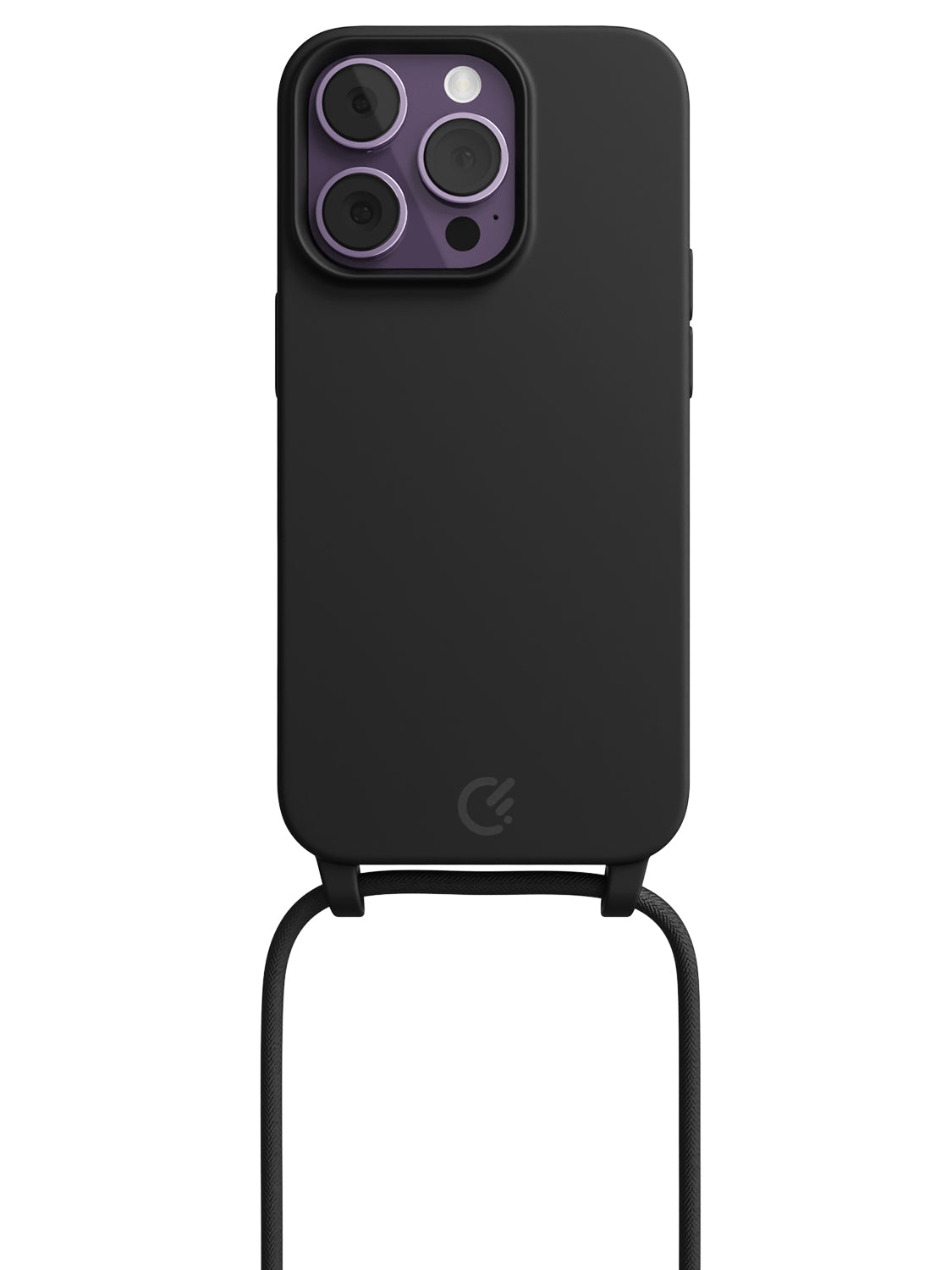 Silicon Crossbody Sling Case - iPhone 14 Pro (Black - Rope)
