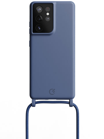 Silicon Crossbody Sling Case - Galaxy S21 Ultra (Blue - Rope)
