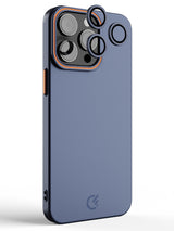 Solid Shade Snap Hard Case with Lens Guard & Stand - iPhone 15 Pro Max (Navy Blue)