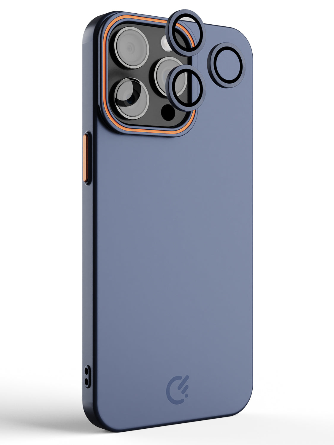 Solid Shade Snap Hard Case with Lens Guard & Stand - iPhone 15 Pro Max (Navy Blue)