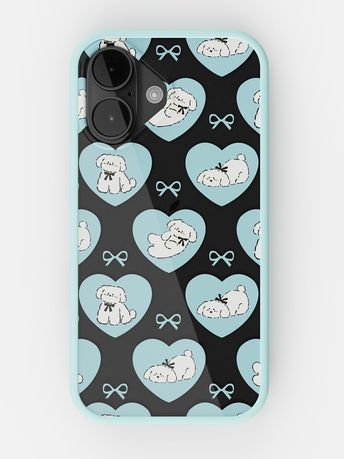 Puppy Love Printed Clear Case - iPhone 17 (Light Blue)