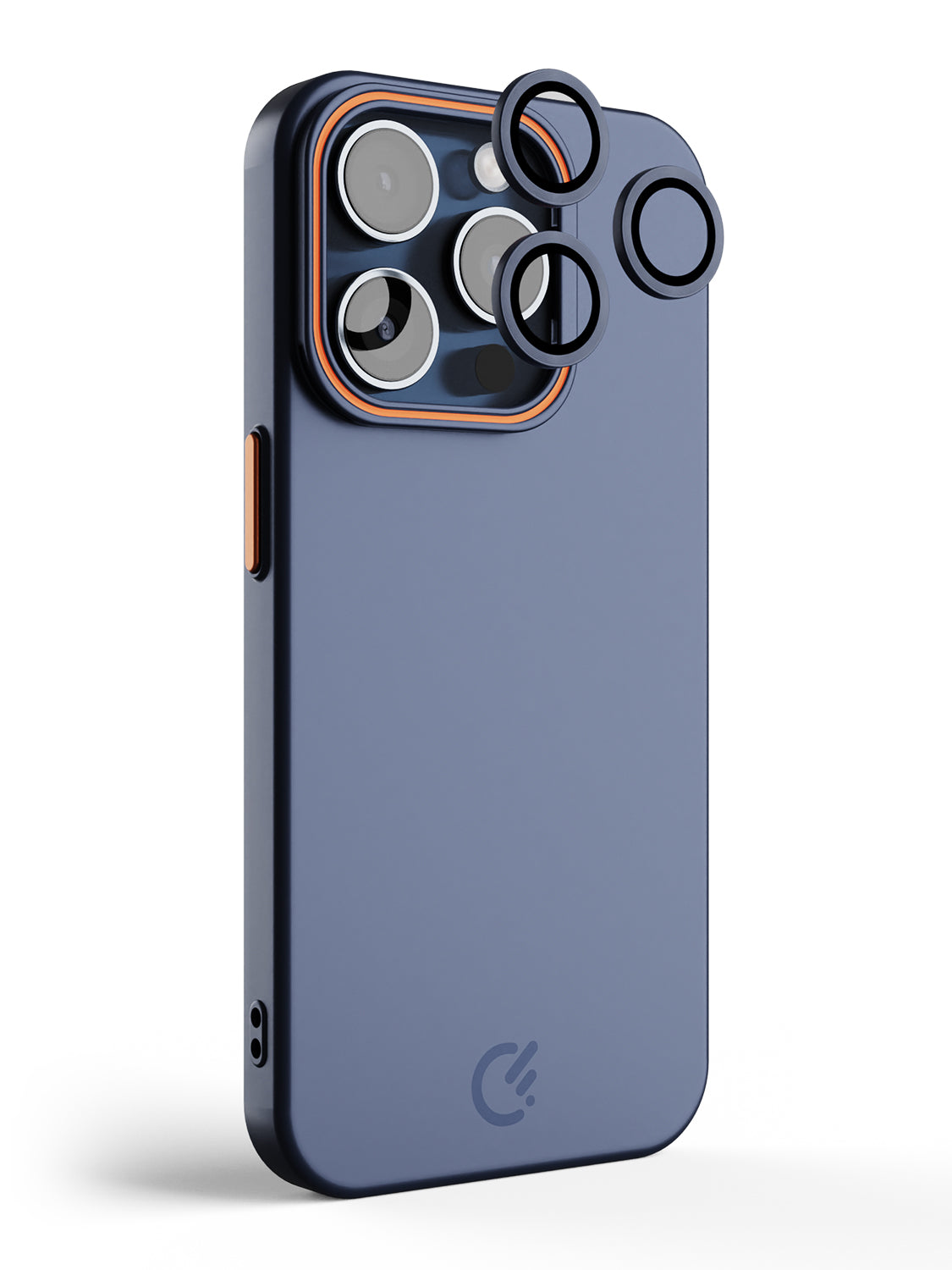 Solid Shade Snap Hard Case with Lens Guard & Stand - iPhone 14 Pro (Navy Blue)