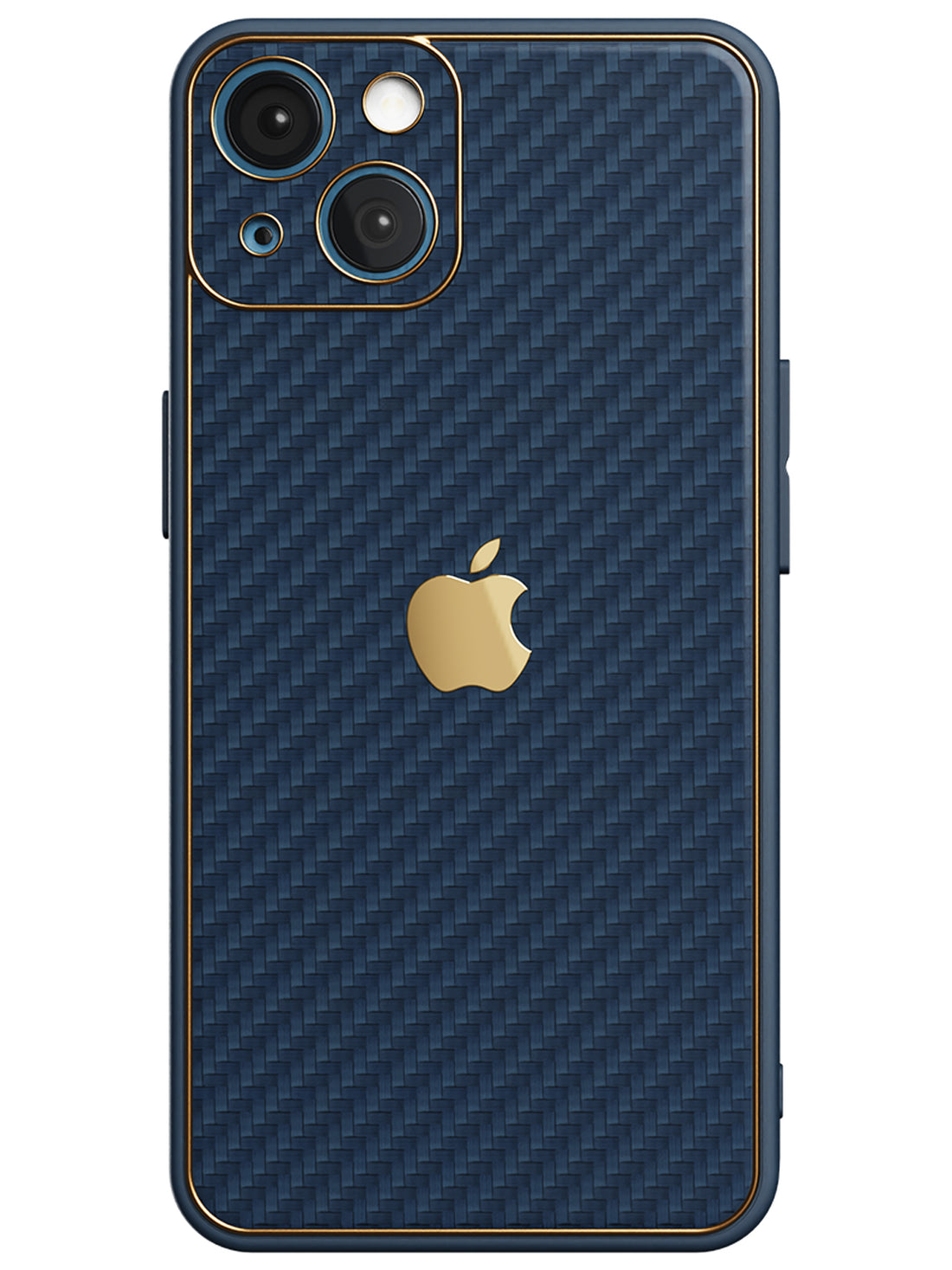 Carbon Leather Chrome Case - iPhone 13 (Navy Blue)