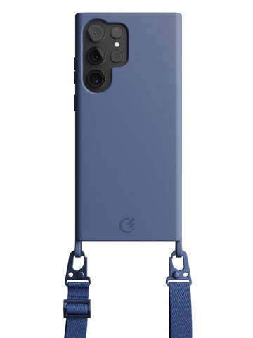 Silicon Crossbody Sling Case - Galaxy S22 Ultra (Blue - Lanyard)