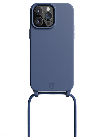 Silicon Crossbody Sling Case - iPhone 14 Pro Max (Blue - Rope)