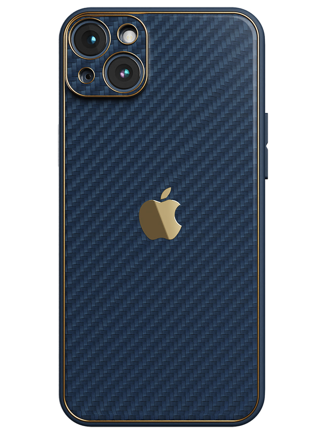 Carbon Leather Chrome Case - iPhone 14 Plus (Navy Blue)