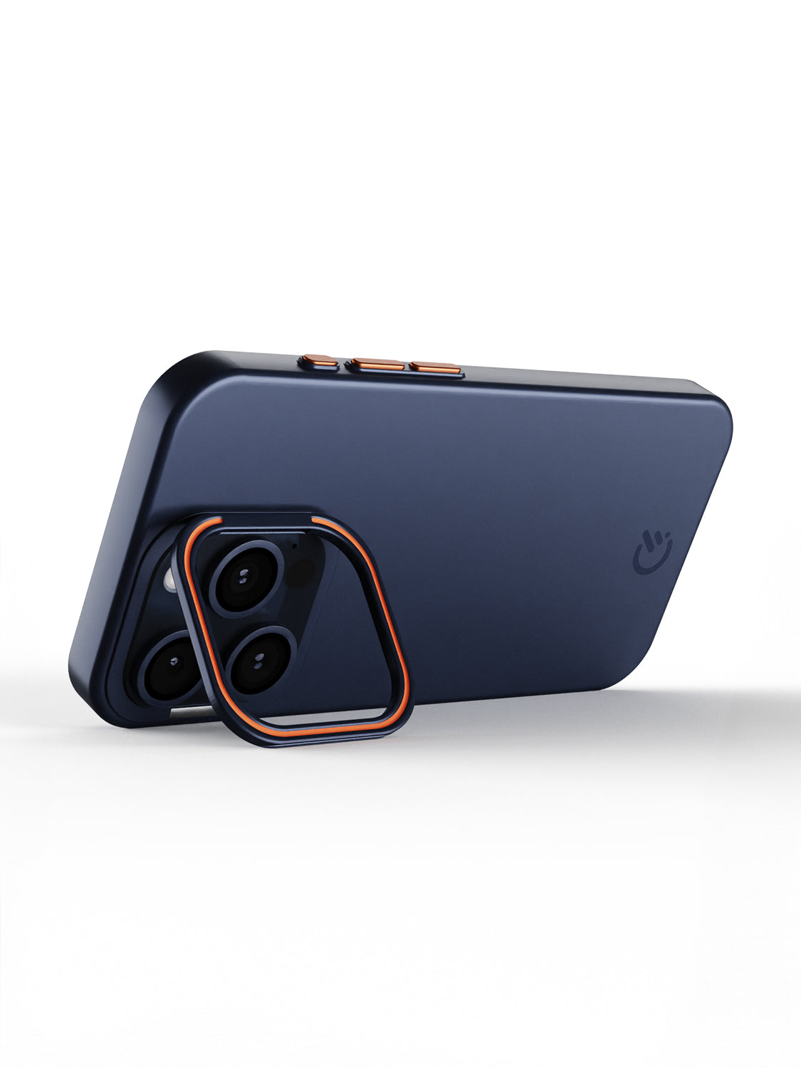 Solid Shade Snap Hard Case with Lens Guard & Stand - iPhone 14 Pro (Navy Blue)