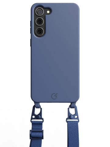 Silicon Crossbody Sling Case - Galaxy S23 Plus (Blue - Lanyard)