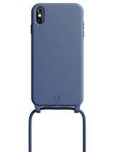 Silicon Crossbody Sling Case - iPhone XS Max (Blue - Rope)