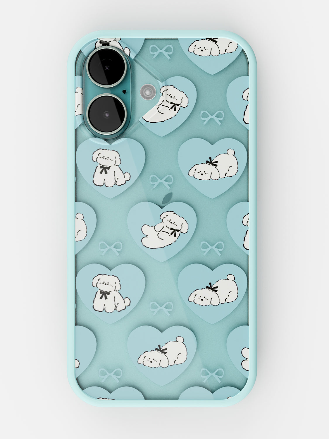 Puppy Love Printed Clear Case - iPhone 16 (Light Blue)