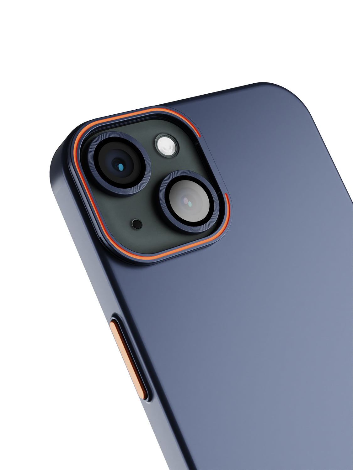 Solid Shade Snap Hard Case with Lens Guard & Stand - iPhone 14 (Navy Blue)