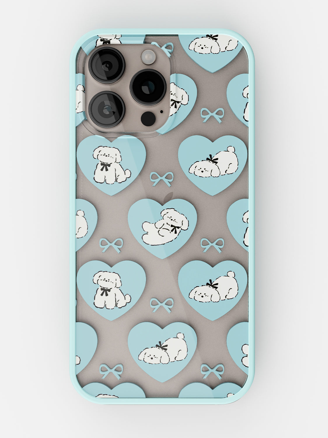 Puppy Love Printed Clear Case - iPhone 16 Pro (Light Blue)