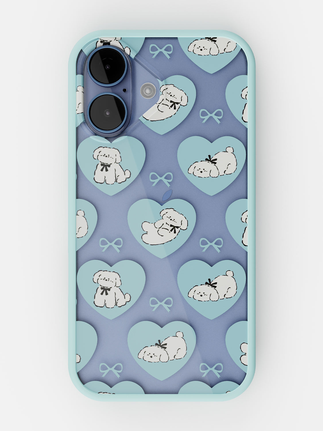 Puppy Love Printed Clear Case - iPhone 17 (Light Blue)