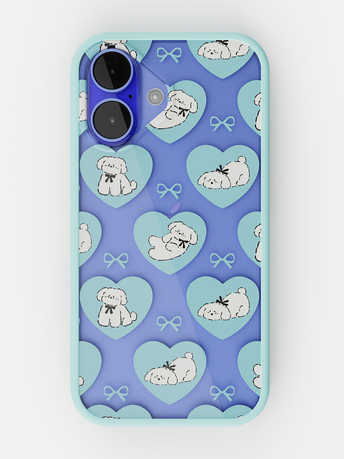 Puppy Love Printed Clear Case - iPhone 16 (Light Blue)