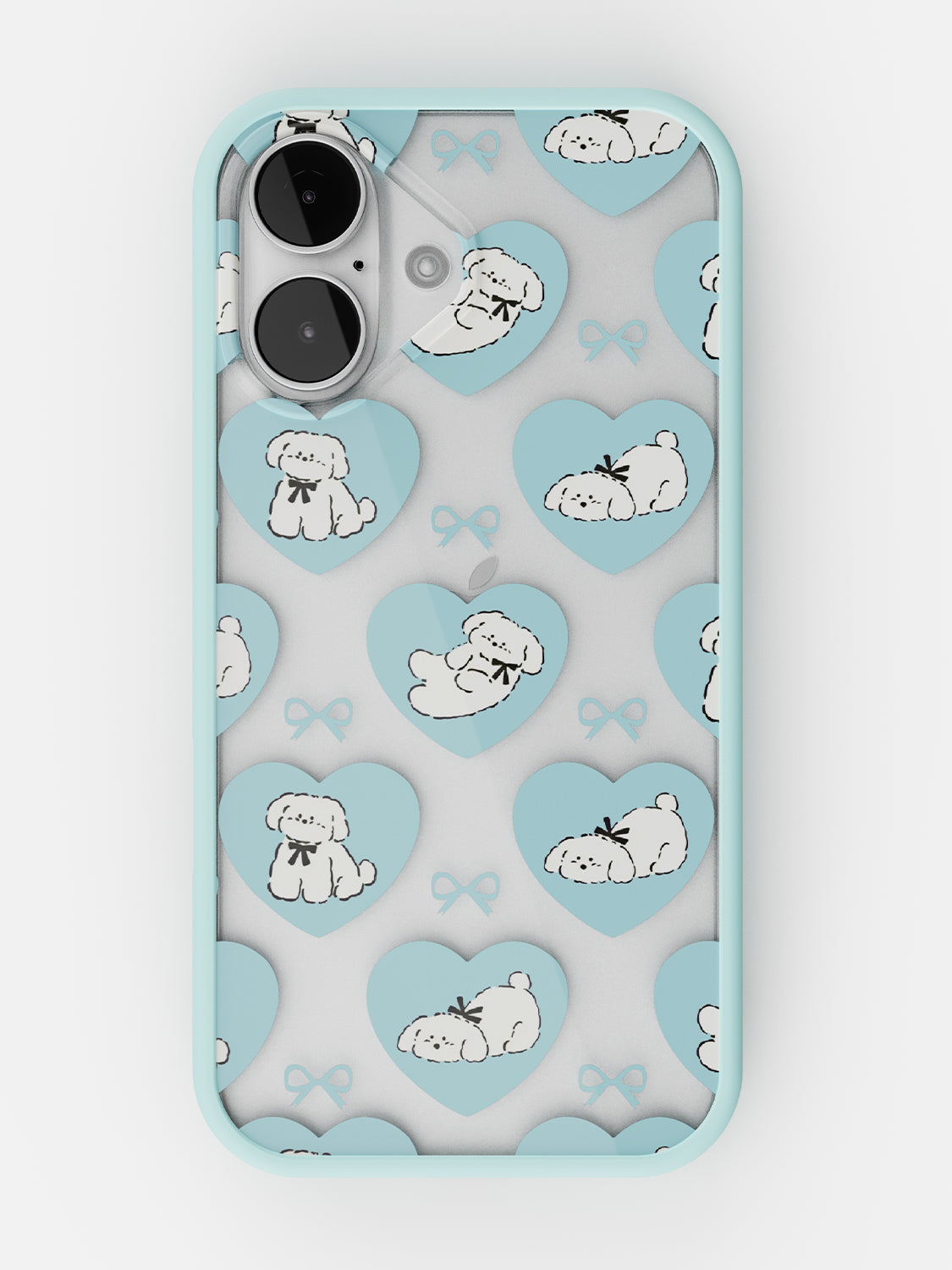 Puppy Love Printed Clear Case - iPhone 16 (Light Blue)