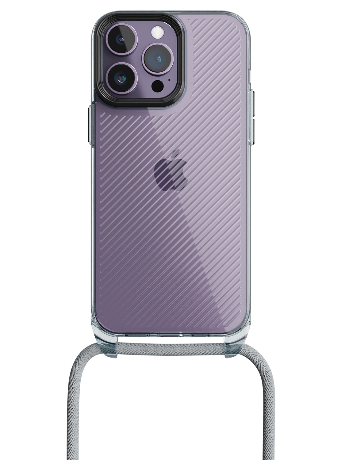Clear Diagonals Crossbody Sling Case - iPhone 14 Pro Max (Clear - Blue)