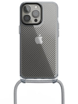 Clear Diagonals Crossbody Sling Case - iPhone 13 Pro (Clear - Blue)