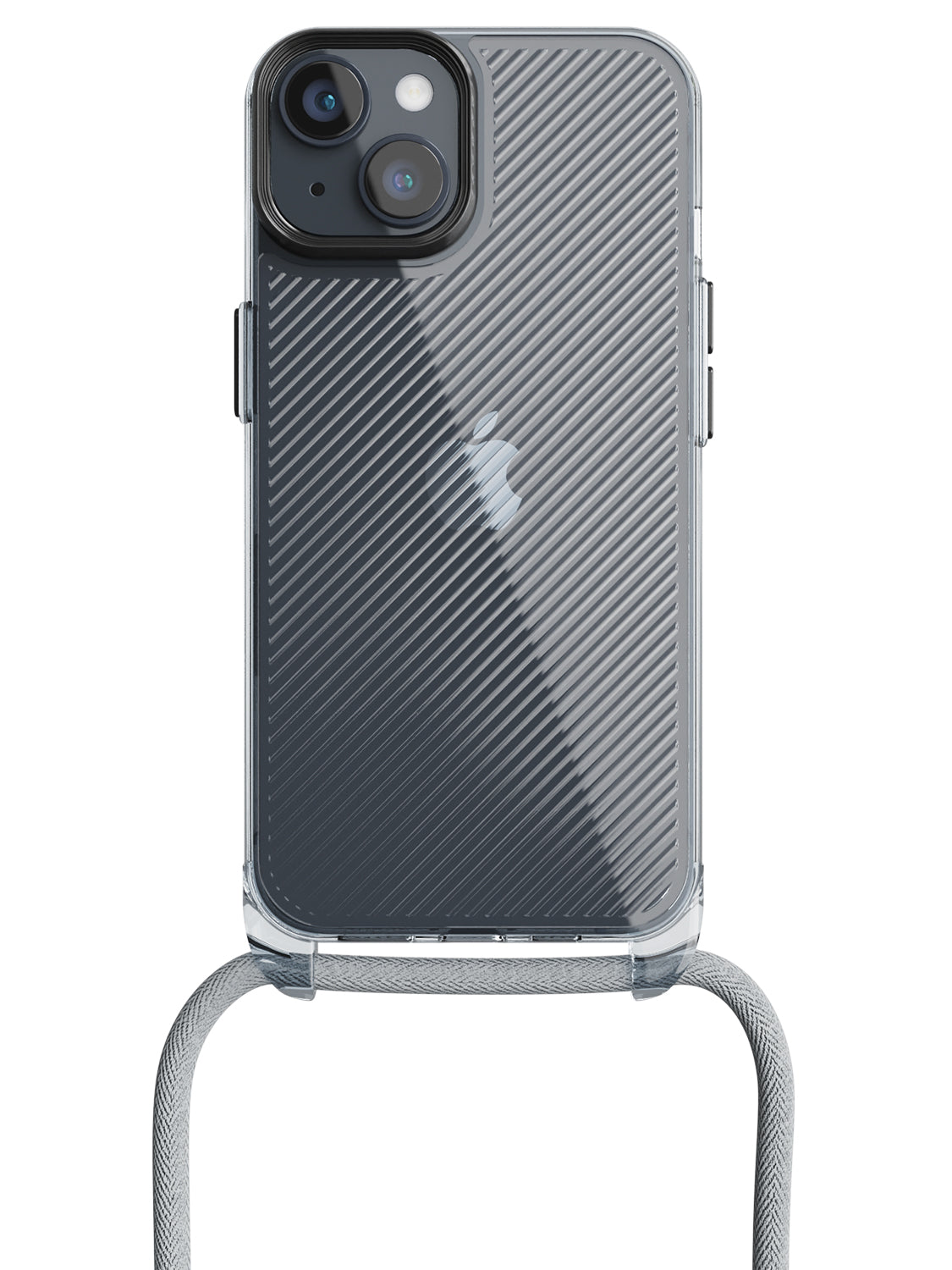 Clear Diagonals Crossbody Sling Case - iPhone 14 (Clear - Blue)