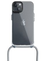 Clear Diagonals Crossbody Sling Case - iPhone 13 (Clear - Blue)