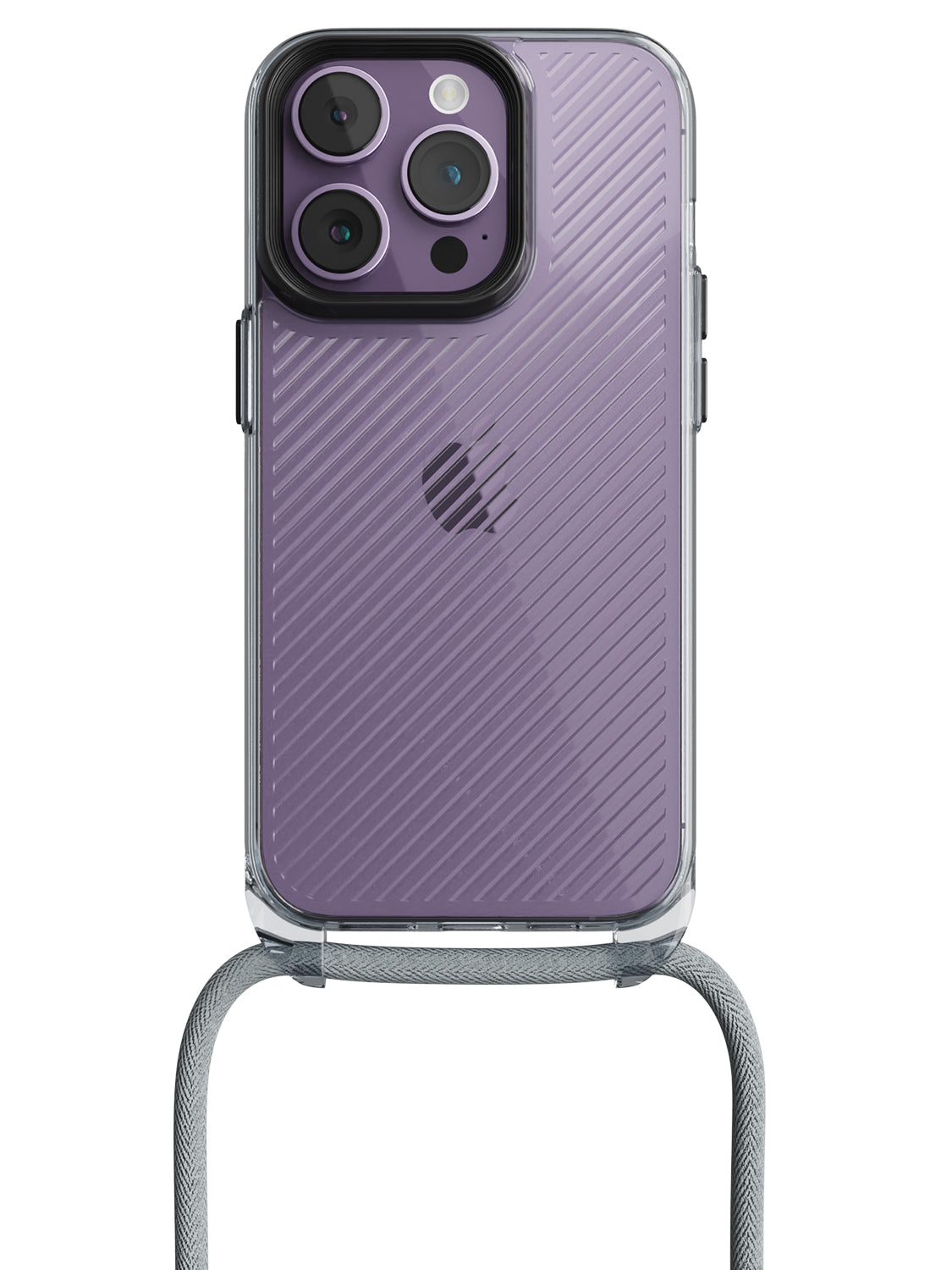 Clear Diagonals Crossbody Sling Case - iPhone 14 Pro (Clear - Blue)