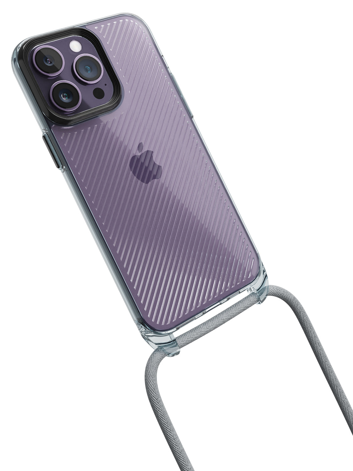 Clear Diagonals Crossbody Sling Case - iPhone 14 Pro Max (Clear - Blue)