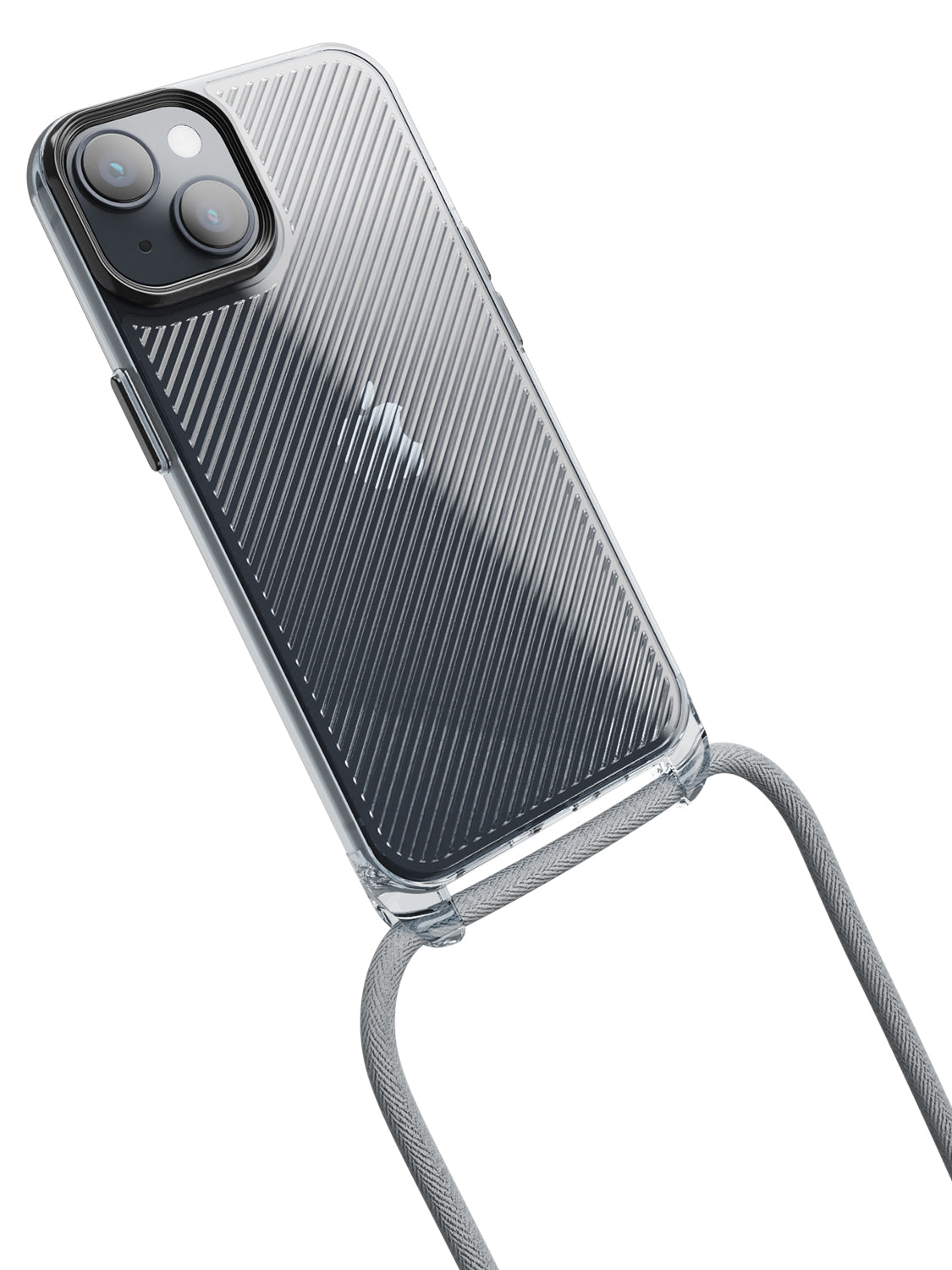 Clear Diagonals Crossbody Sling Case - iPhone 14 (Clear - Blue)
