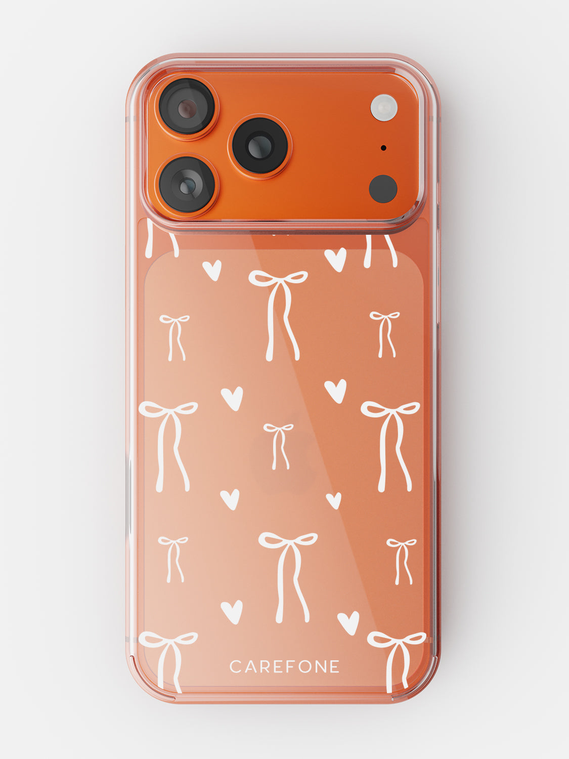 Hearts & Bows Motif Clear Case - iPhone 15 Plus (Clear)