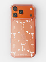 Hearts & Bows Motif Clear Case - iPhone 16 Pro (Clear)
