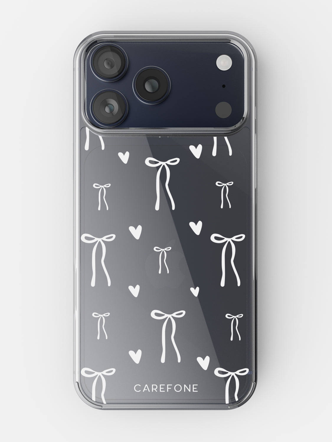 Hearts & Bows Motif Clear Case - iPhone 16 Plus (Clear)