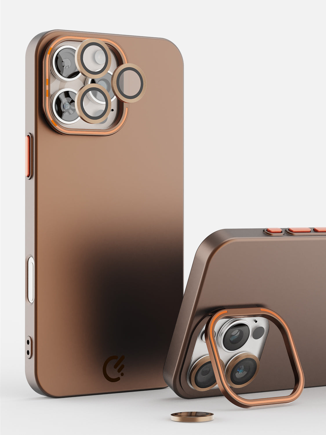 Solid Shade Snap Hard Case with Lens Guard & Stand - iPhone 16 Pro Max (Brown)