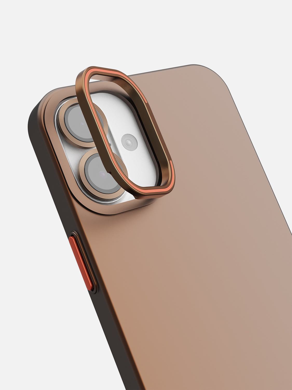 Solid Shade Snap Hard Case with Lens Guard & Stand - iPhone 16 (Brown)
