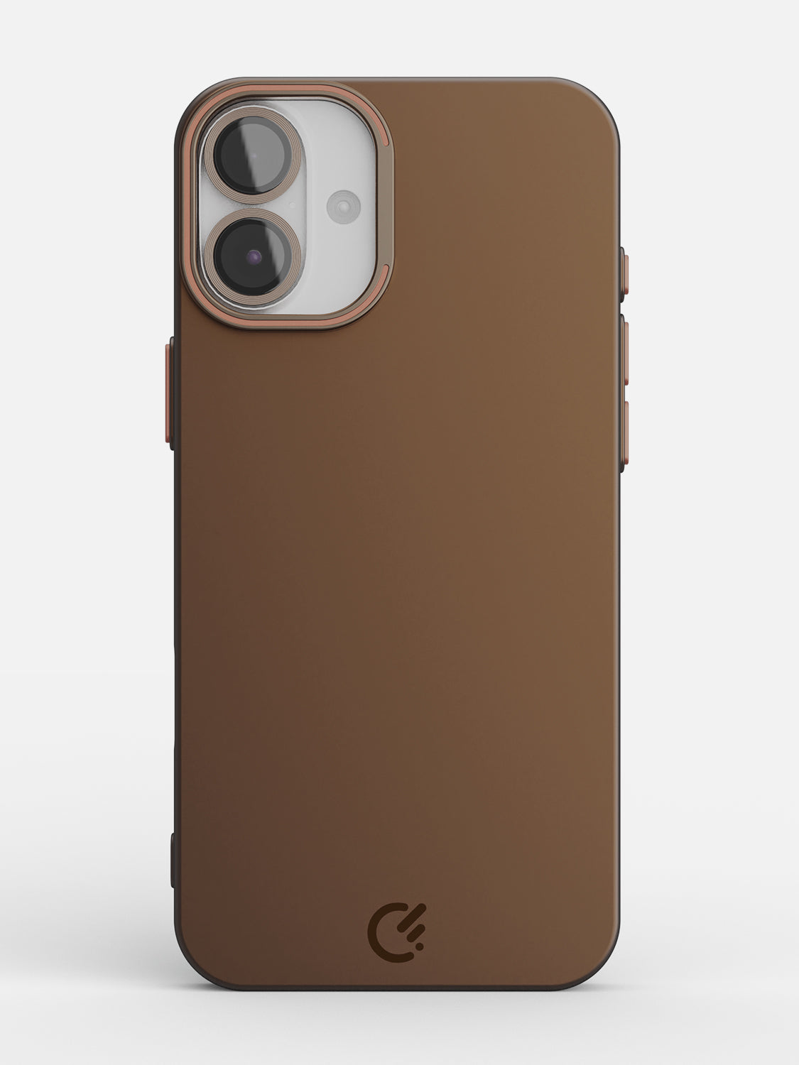 Solid Shade Snap Hard Case with Lens Guard & Stand - iPhone 16 (Brown)
