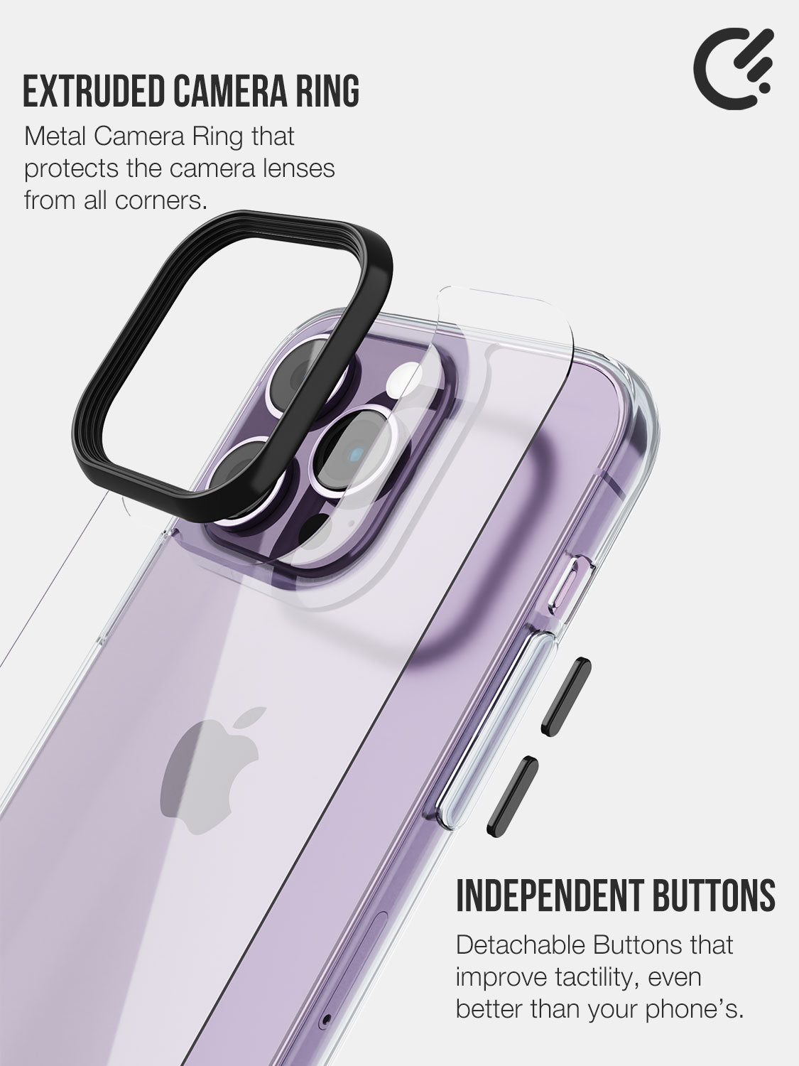 Clear Crossbody Sling Case - iPhone 13 (Clear - Pink)