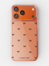 Polka Bow Motif Clear Case - iPhone 15 (Clear)