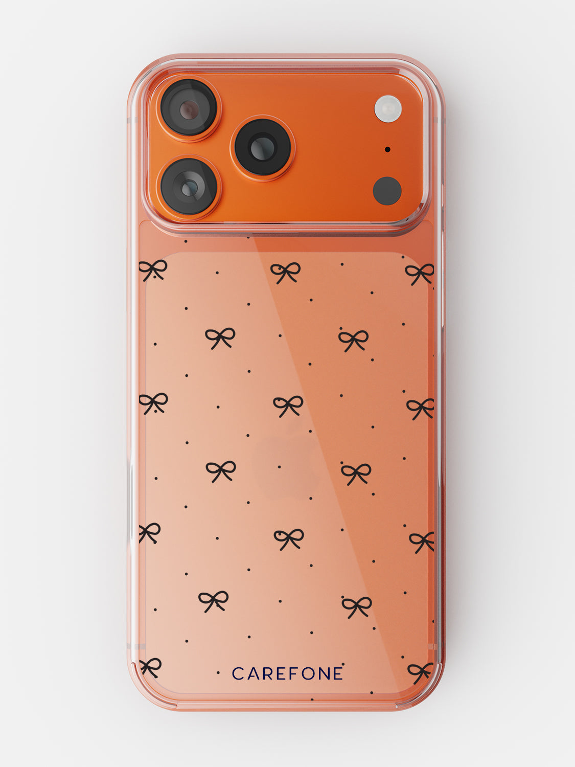 Polka Bow Motif Clear Case - iPhone 15 Plus (Clear)