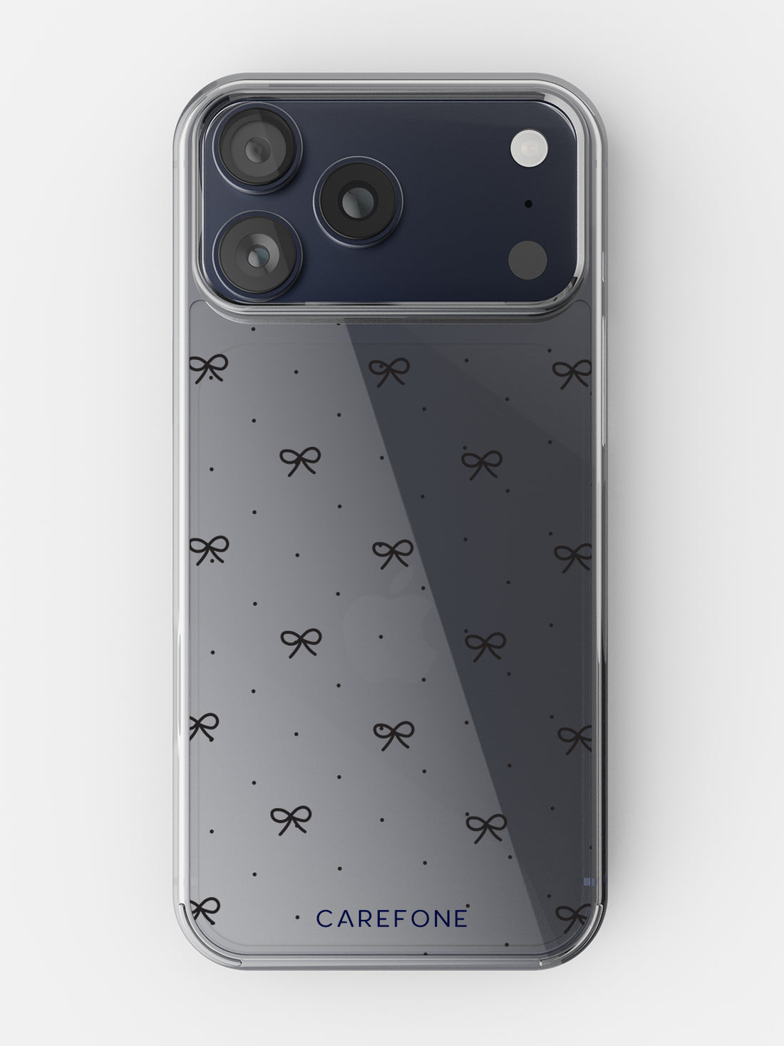 Polka Bow Motif Clear Case - iPhone 15 Plus (Clear)