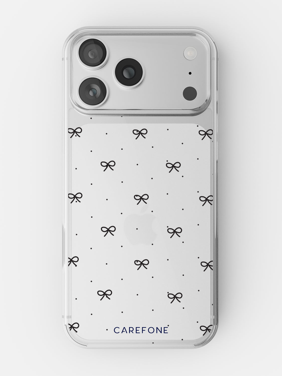 Polka Bow Motif Clear Case - iPhone 15 (Clear)