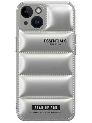 Essentials Puffer Case - iPhone 15 (Silver)